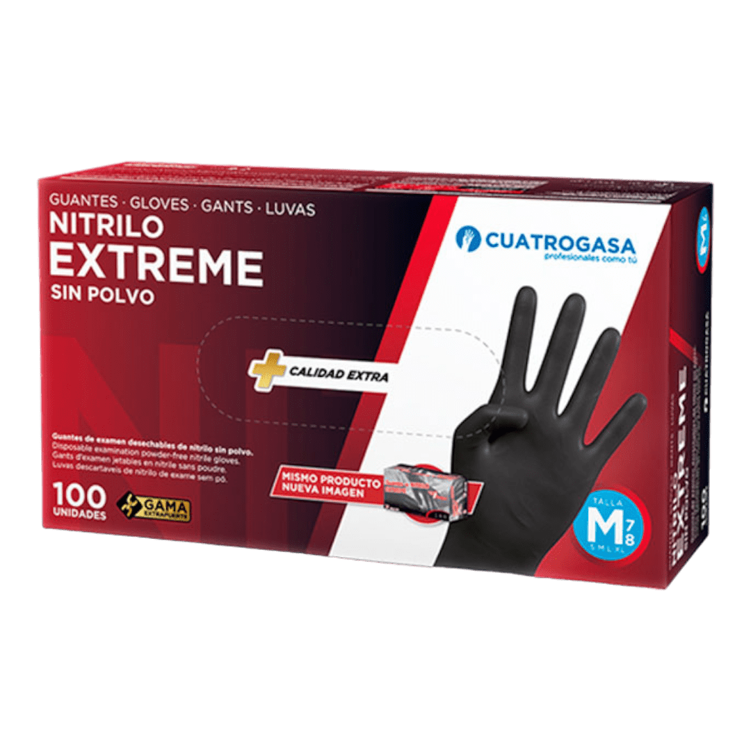 Luvas Nitrilo Extreme L - Preto - 100 Unidades