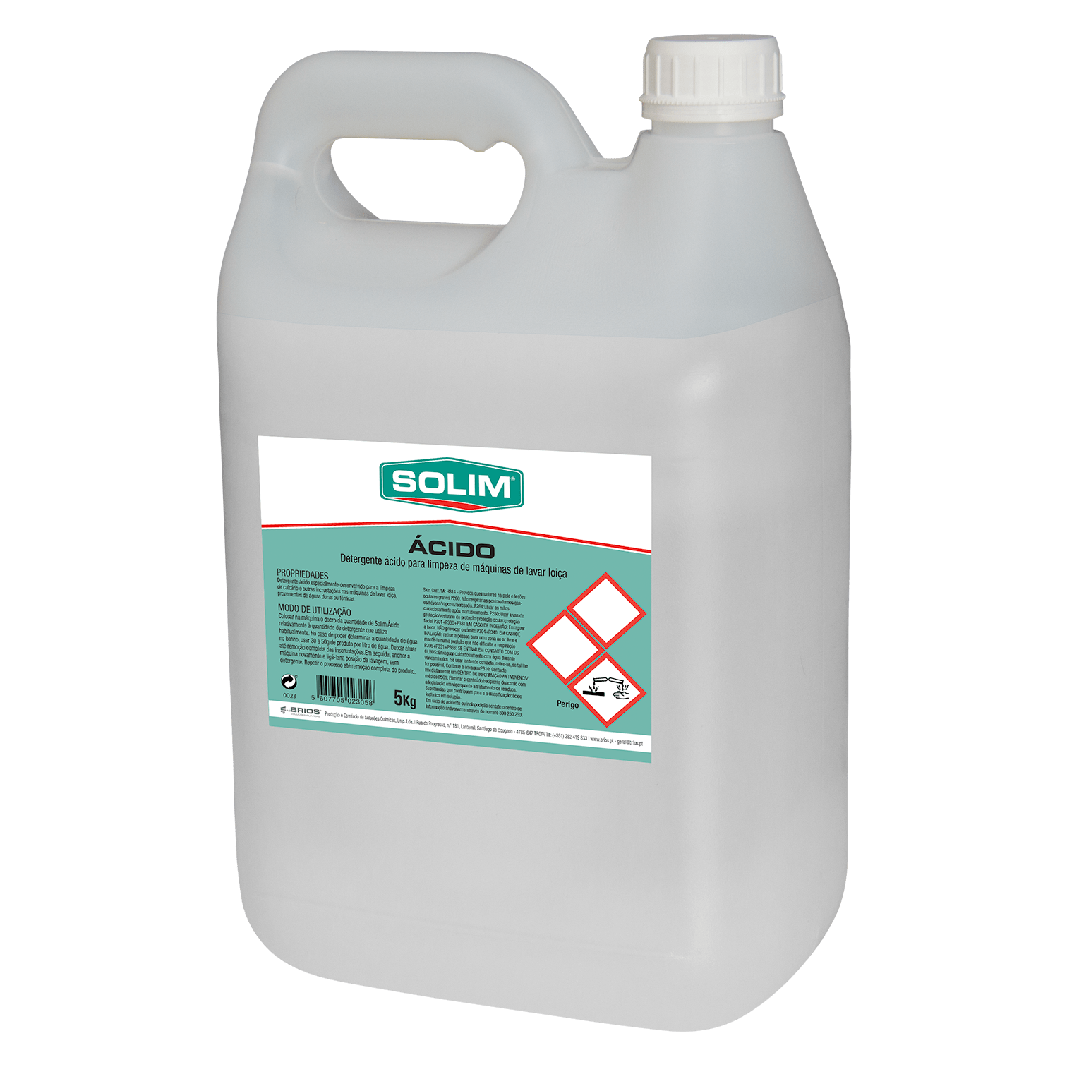 Solim Ácido 5Kg - Detergente Ácido para Maquina de Loiça