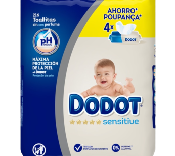 Dodot Sensitive Quad Pack 216 Toalhitas
