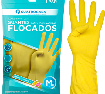 Luvas Latex FLOCADOS Amarelo (S) (1Par)
