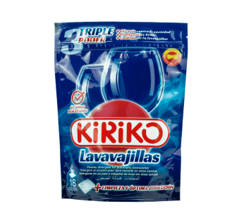 Kiriko Pastilhas para Máquina de Loiça – 18 Unidades