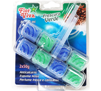 Flor Viva Bloco Sanitário Frescura Verde 2x50gr