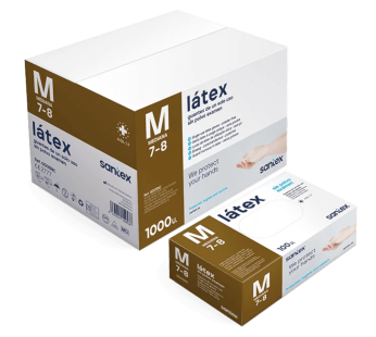Luvas de Latex sem Pó Tamanho M 100 Unidades
