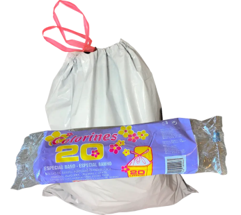 Sacos do Lixo 20l com Fecho Fácil – 20 Sacos – Branco