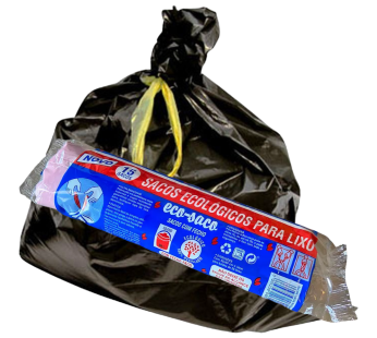 Sacos do Lixo 30l com Fecho Fácil – 15 Sacos – Preto