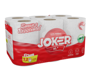 Papel Higiénico 20m Folha Dupla Joker XL+ (12 rolos)