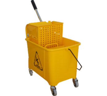 Balde de Lavagem com Rodas e Prensa – Amarelo – 20 Litros