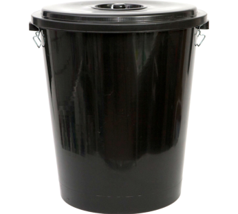 Balde do Lixo Preto com Tampa 100l