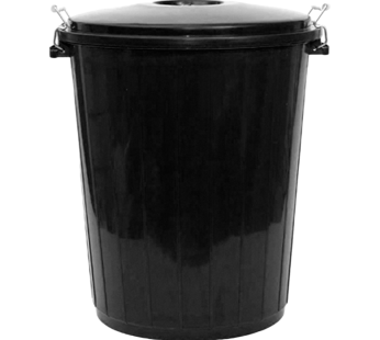Balde do Lixo Preto com Tampa 50l
