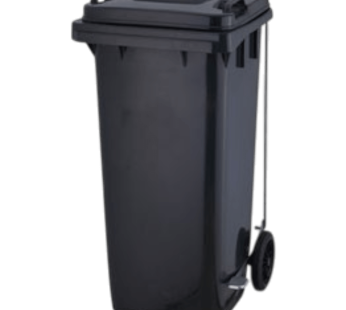 Contentor 120l com Rodas e Pedal de Abertura – Preto