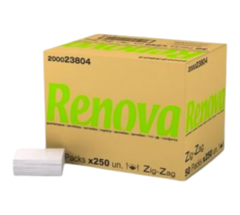 Guardanapos de Bar Renova Zig-Zag 14x7cm – Folha Simples – 50 Maços x 250 Folhas