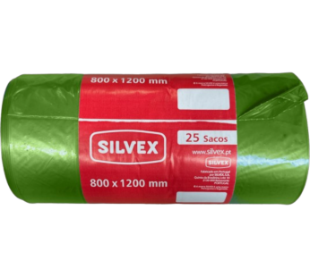 Rolo Saco Lixo Verde Silvex 120Lt 80x120cm (25Sacos)