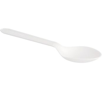 Colheres de Sobremesa em CPLA Branco – 12,7cm – 100 Unidades