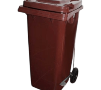 Contentor 120l com Rodas e Pedal de Abertura – Castanho